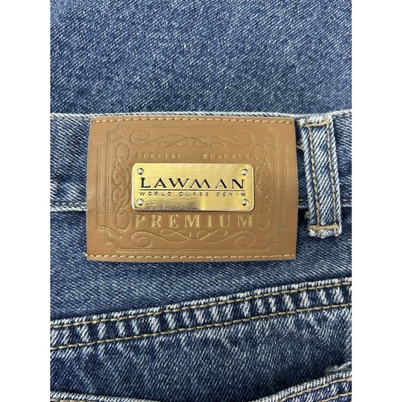 Vintage 80s/90s Lawman Jeans Size 13 High-Waisted Denim Shorts Blue Western - Picture 9 of 11